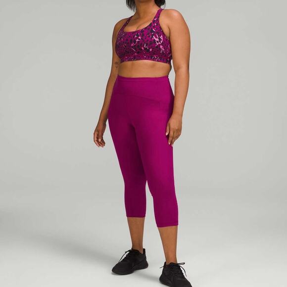 LULULEMON Swift Speed High Rise Crop Leggings Magenta Purple 2 - Picture 12 of 12